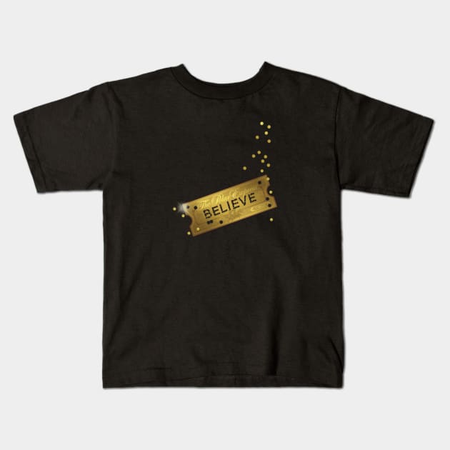 Believe polar express Kids T-Shirt by lunareclipse.tp